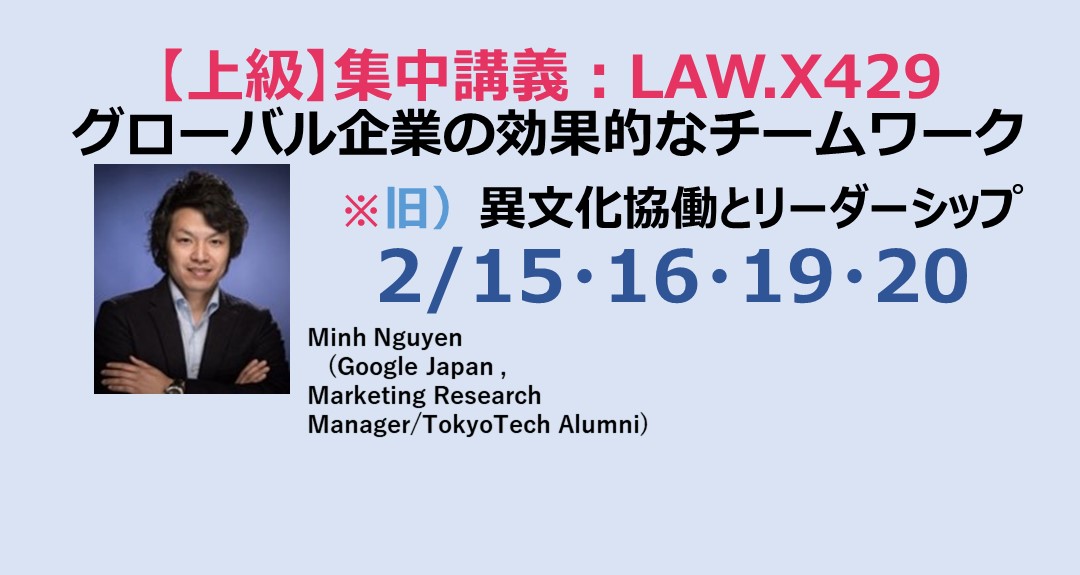 グローバル企業の効果的なチームワーク   Effective Teamwork in Global Companies【上級 対象科目】